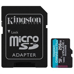 Карта памяти microSDXC 256GB KINGSTON Canvas Go Plus UHS-I U3, 170 Мб/с (class 10), SDCG3/256GB - фото 15140252