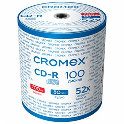 Диск CD-R CROMEX (КРОМЕКС), 700 Mb, 52x, Bulk (термоусадка без шпиля), КОМПЛЕКТ 100 шт., 513779 - фото 15140253