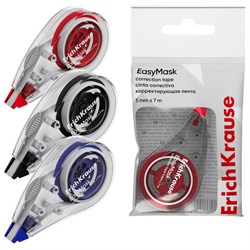 Корректирующая лента ERICH KRAUSE Easy Mask 5мм*7м, корпус ассорти, европодвес, 53195 - фото 15141954