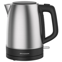 Чайник электрический BRASSON KT-040, 1,7л, 2200 Вт, индикатор уровня воды, сталь, черный, 455192 - фото 15150914