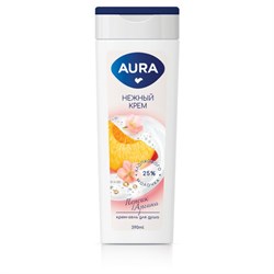 Крем-гель для душа 390 мл, AURA "Нежный крем", 14340 - фото 15155683