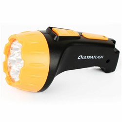 Фонарь аккумуляторный ULTRAFLASH 7хLED+8хLED, 2 режима, выдвижная вилка, заряд от сети, LED3818 - фото 15158807