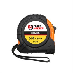 Рулетка измерительная 5 м х 19 мм, обрезиненный корпус, с фиксатором, ГРАНДМАСТЕР Original, 671345 - фото 15163541