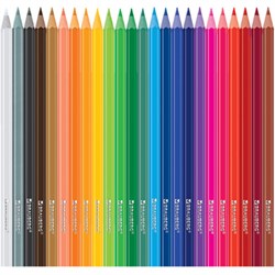 Карандаши цветные BRAUBERG, 24 цвета, цветной корпус, ПВХ-бокс, шестигранные, 182068 - фото 15177069