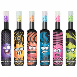 Набор текстовыделителей 6 НЕОНОВЫХ ЦВЕТОВ, кросс-серия МОНСТРИКИ, линия 1-5 мм, BRAUBERG, 152621 - фото 15178734