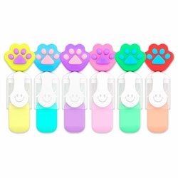 Набор текстовыделителей с топперами 6 ЦВЕТОВ ПАСТЕЛЬ, "ЛАПКИ", линия 1-4 мм, FUNSTER (ФАНСТЕР), 152650 - фото 15178740