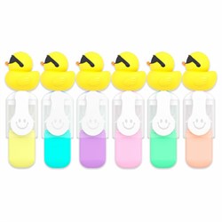 Набор текстовыделителей с топперами 6 ЦВЕТОВ ПАСТЕЛЬ, "КРУТЫЕ УТЯТА", линия 1-4 мм, FUNSTER (ФАНСТЕР), 152652 - фото 15178742