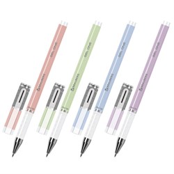 Ручка гелевая BRAUBERG "GEL ONE PASTEL", ЧЕРНАЯ, корпус ассорти, узел 0,5 мм, линия 0,35 мм, 144039 - фото 15180493