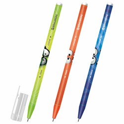 Ручка стираемая гелевая, кросс-серия "МОНСТРИКИ", BRAUBERG, СИНЯЯ, корпус ассорти, игольчатый наконечник 0,5 мм, линия 0,35 мм, 144484 - фото 15180495