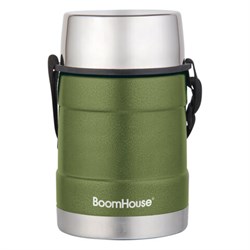 Термос 1,2 л для еды/напитков с широким горлом, BOOMHOUSE (БУМХАУС) RIBBED, контейнер, нержавеющая сталь SUS304, 700323 - фото 15199462