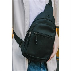 Рюкзак однолямочный HEIKKI PROMPT (ХЕЙКИ), 2 отделения, черный, 30х16х6 см, 273926 - фото 15234935