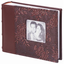 Фотоальбом BRAUBERG на 100 фотографий 10х15 см, обложка под кожу, бумажные страницы, бокс, коричневый, 390693 - фото 15234945