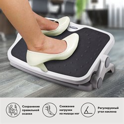 Подставка для ног BRAUBERG, офисная, 45х35 см, 2 положения, серая, 530363 - фото 15247093