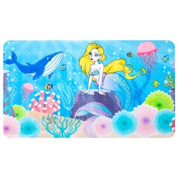 Коврик для ванны противоскользящий 70х40 см с печатью "Русалка", ПВХ, присоски, PRIMILA (ПРИМИЛА), 700371 - фото 15247183