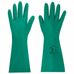 Перчатки нитриловые КЩС, ULTRA STRONG, химически устойчивые, х/б напыление, зеленые, размер 7-7,5 S (малый), RABBITEX (РАББИТЕКС), 700910 - фото 15270995