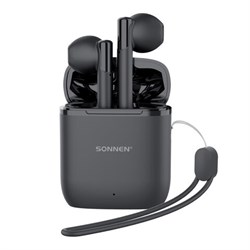 Наушники беспроводные TWS вкладыши с микрофоном, SONNEN EP-BH10B, Bluetooth 5.3, черные, 514122 - фото 15279765