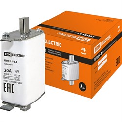 Плавкая вставка TDM ELECTRIC ППНН-33 габ.0, 20А - фото 15372949