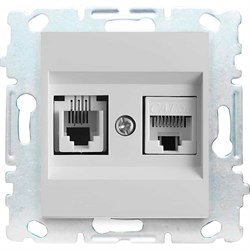 Двойная розетка для сетевого кабеля LAN + PHONE Metronex Roma - фото 15777438