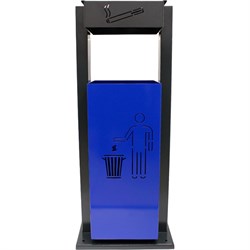 Квадратная металлическая уличная урна-пепельница ПРОФМЕТСТИЛЬ 1072 - фото 15782894