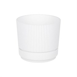 Кашпо IDEA СТРИП D170 мм 2,3л с подставкой, белый М - фото 15807003