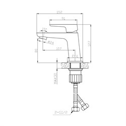 Латунный смеситель для раковины умывальника ESKO Berlin - фото 15866224