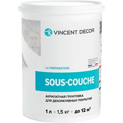 Укрывная краска-грунт для декоративных штукатурок VINCENT DECOR 1л - фото 16001095