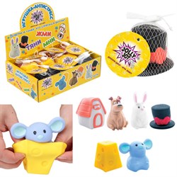 Игрушка-антистресс "ШЛЯПА, СЫР, ДОМИК" 6 см, ассорти 3 вида, дисплей, JOLLY JOT (ДЖОЛЛИ ДЖОТ), 665767 - фото 16092094