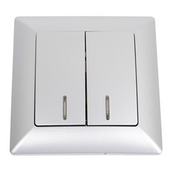 Двухклавишный выключатель INTRO Solo - фото 16114794