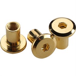 Мебельная латунированная гайка Европартнер М6х15 16 шт. - фото 16200797