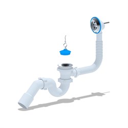 Трубный сифон для ванны АНИ пласт E151 - фото 16236488