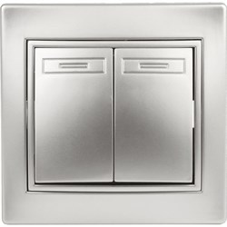 Двухклавишный выключатель INTRO Plano - фото 16265706