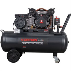 Компрессор VERTON Air AC-100/450RV (230/50 В/Гц,масл рем 450л/м,100л,10б,2,2 кВт,1000об/мин, рапид асинх однофаз) - фото 16308069
