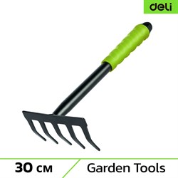 Садовые ручные пятизубчатые грабли Deli 30см DL580813 защита от ржавчины, противоскользящая рукоять - фото 16330072