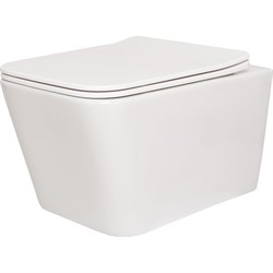 Подвесной безободковый унитаз San More Inspirare белый, с сиденьем микролифт - фото 16345350