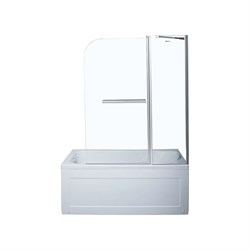 Шторка для ванны Aquanet 150x120, стекло 6 мм, прозраная - фото 16350209