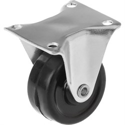 Мебельное колесо А5 из твердой резины, 38 мм площадка, неповоротная - фото 16368307