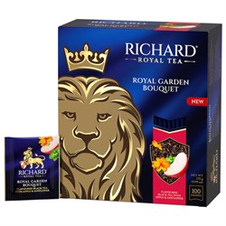 Чай RICHARD "Royal Garden Bouquet" черный с яблоком и мятой, 100 пакетиков по 1,7 г, 102737 - фото 16371236