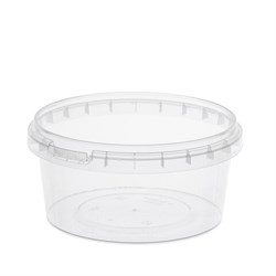 Банка с крышкой 500 мл, пластиковая под пресервы с контрольным замком, диаметр 122 мм, ВЗЛП, 1215КП - фото 16381558