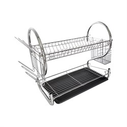 Двухуровневая хромированная сушилка для посуды для посуды Tatkraft HELGA - фото 16396638