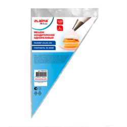 Мешок кондитерский одноразовый 23х35 см, размер L, КОМПЛЕКТ 100 штук, 35 мкм, LAIMA Home, 700703 - фото 16409665