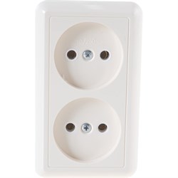 Двухместная розетка Кунцево-Электро ОПТИМА РА10-373 - фото 16443900