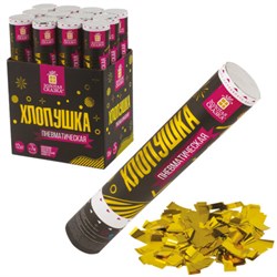 Хлопушка пневматическая ЗОЛОТАЯ СКАЗКА 30 см, фольга, прямоугольники, золотой, 591476 - фото 16452334