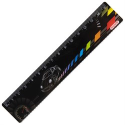 Линейка пластиковая 15 см, ПИФАГОР "Авто", цветная печать, с волнистым краем, европодвес, 210634 - фото 16474701