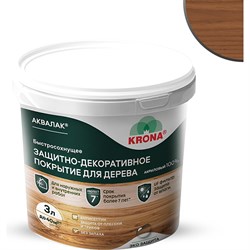 Защитно-декоративный лак для дерева KRONA Аквалак - фото 16488129