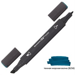 Маркер для скетчинга ХУДОЖЕСТВЕННЫЙ 1 мм - 6 мм BRAUBERG ART CLASSIC, ТЕМНАЯ МОРСКАЯ ВОЛНА (B258), 151841 - фото 16499033
