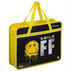 Папка на молнии с ручками BRAUBERG А4, 1 отделение, пластик, 80 мм, "OFF", 271465 - фото 16499123