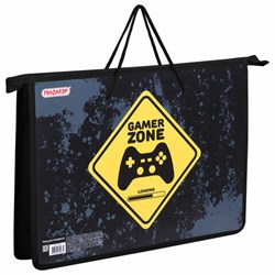 Папка на молнии с ручками ПИФАГОР А4, 1 отделение, пластик, ручки-шнурок, "Game Zone", 271470 - фото 16499125