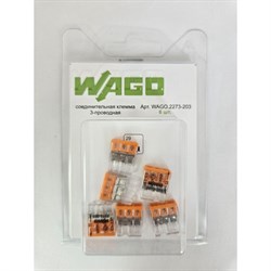 Трехпроводная соединительная клемма WAGO 2273-203 - фото 16515963