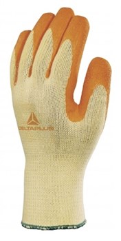 Перчатки DeltaPlus™ VE730OR (хлопок/полиэстер+рельефный латекс) - фото 16559428