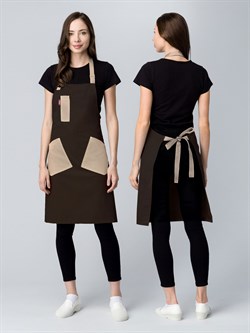 Фартук с грудкой универсальный Крафт (тк.Форвард,210), коричневый/бежевый (024) - фото 16559517